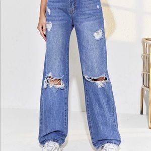 Distressed Denim Jeans
